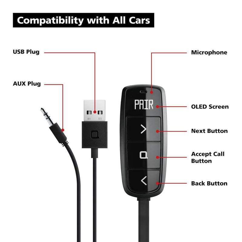 ZUS Wireless In-Car Bluetooth FM Transmitter.